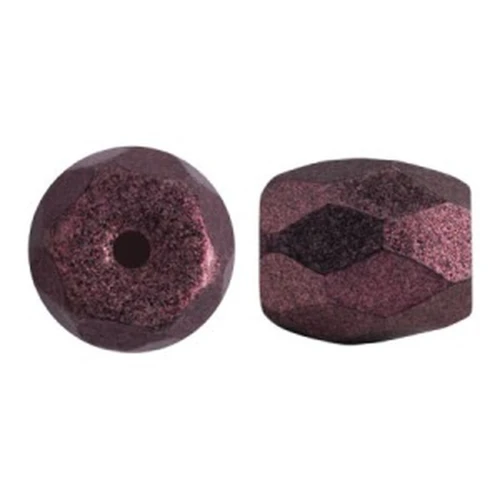 6x5mm Glass beads Baros® by Puca® - Burgundy Metallic Mat x10g