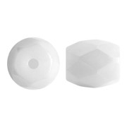 6x5mm Glass beads Baros® by Puca® - Opaque White Ceramic Look x10g