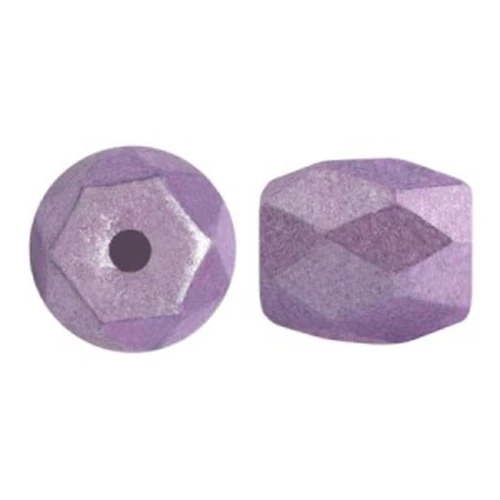 6x5mm Glass beads Baros® by Puca® - Purple Metallic Mat x10g