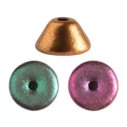 4x2mm Glass beads Konos® by Puca® - Gold Iris Mat x10g