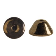 4x2mm Glass beads Konos® by Puca® - Dark Gold Bronze x10g|raw }}