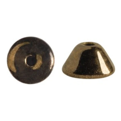 4x2mm Glass beads Konos® by Puca® - Dark Gold Bronze x10g