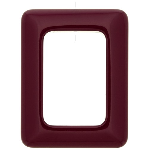 45x35mm Rectangle opaque resin pendant - Wine lees x1