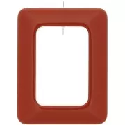45x35mm Rectangle opaque resin pendant - Terracotta x1