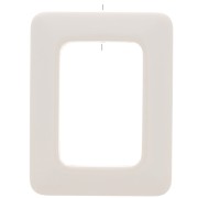 45x35mm Rectangle opaque resin pendant - Ivory x1|raw }}