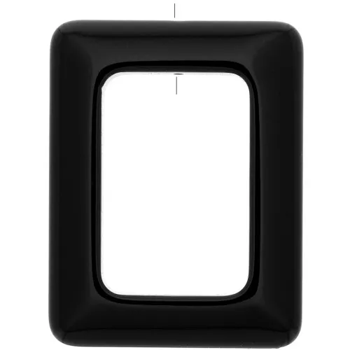 45x35mm Rectangle opaque resin pendant - Black x1
