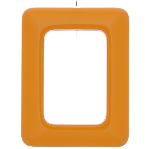 45x35mm Rectangle opaque resin pendant - Mustard x1