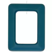 45x35mm Rectangle opaque resin pendant - Pigeon Blue x1