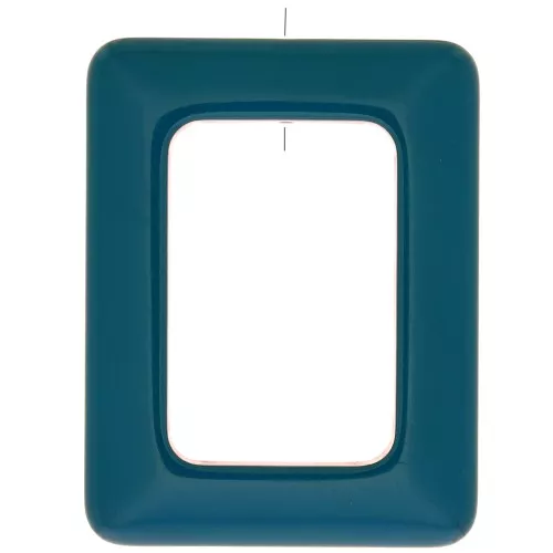 45x35mm Rectangle opaque resin pendant - Pigeon Blue x1