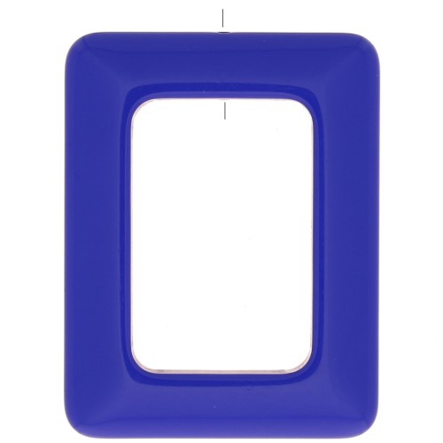 45x35mm Rectangle opaque resin pendant - Royal Blue x1