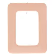 45x35mm Rectangle opaque resin pendant - Apricot x1