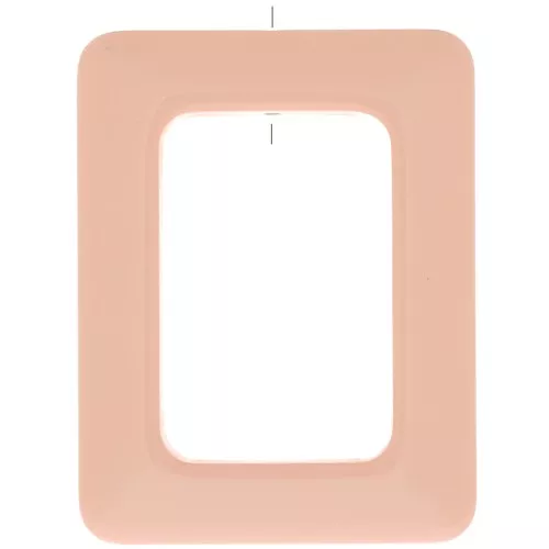 45x35mm Rectangle opaque resin pendant - Apricot x1