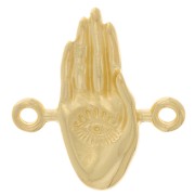 20x18mm Hand spacer - eye pattern - Fine Gold Plated x1