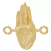 20x18mm Hand spacer - eye pattern - Fine Gold Plated x1