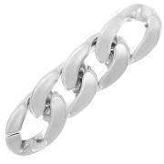 30x21mm Oval Twisted Plastic Link - Silver x1|raw }}