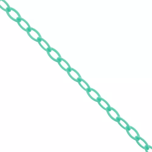7.4mm cable plastic mesh chain - Blue lagoon x39cm