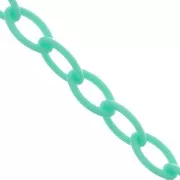 7.4mm cable plastic mesh chain - Blue lagoon x39cm