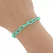 7.4mm cable plastic mesh chain - Blue lagoon x39cm