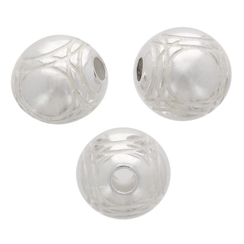 10mm Round Bead - pétanque ball - Silver plated x1