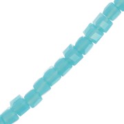 2.5mm Faceted Glass Cube Beads - Sky Blue x21cm