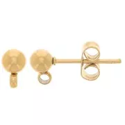 4mm 304 Stainless Steel ball earstuds with closed ring - Gold Tone x2