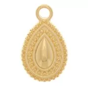 17x10mm Ethnic Drop Charm - Fine Gold plated x1