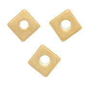 4mm Square flat beads - Heishi - Fine Gold Plated x10|raw }}