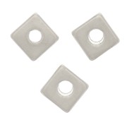 4mm Square flat beads - Heishi - Antique silver plating x10|raw }}