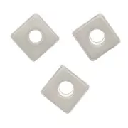 4mm Square flat beads - Heishi - Antique silver plating x10