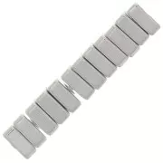 4mm Square flat beads - Heishi - Antique silver plating x10