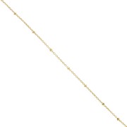 Trace mesh chain 1.8 mm with flattened beads Stainless steel 304 Gold x99cm