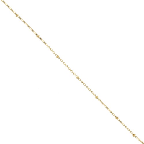 Trace mesh chain 1.8 mm with flattened beads Stainless steel 304 Gold x99cm