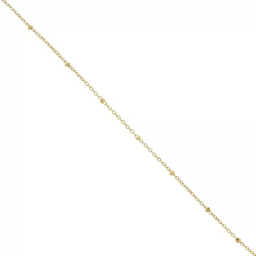 Trace mesh chain 1.8 mm with flattened beads Stainless steel 304 Gold x99cm