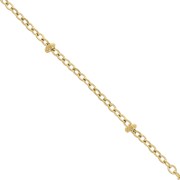 Trace mesh chain 1.8 mm with flattened beads Stainless steel 304 Gold x99cm