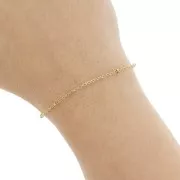 Trace mesh chain 1.8 mm with flattened beads Stainless steel 304 Gold x99cm