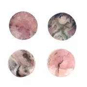 6mm round faceted gemstone cabochon - Rhodochrosite x1