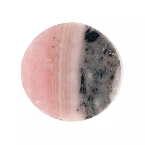 6mm Flat round Cabochon - palet - gemstone - Rhodochrosite x1