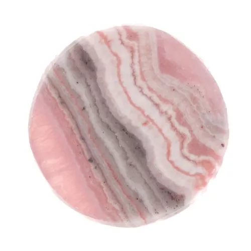 8mm Flat round Cabochon - palet - gemstone - Rhodochrosite x1