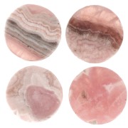 8mm Flat round Cabochon - palet - gemstone - Rhodochrosite x1