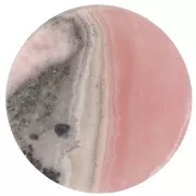 12mm Flat round Cabochon - palet - gemstone - Rhodochrosite x1