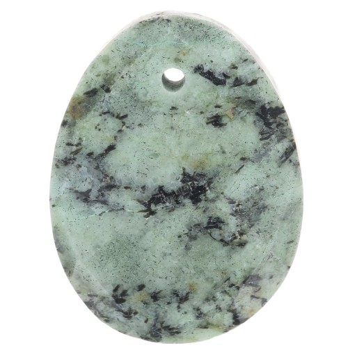 20x15mm Oval faceted gemstone pendant - Turquoise Africaine - Jaspe x1