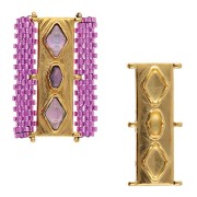 31x14mm Cymbal - Delica Bead Connector 11/0 Gerakari - Fine Gold Plated x1