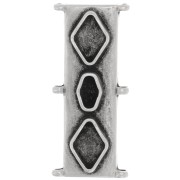 31x14mm Cymbal - Delica Bead Connector 11/0 Gerakari - Antique Silver x1|raw }}