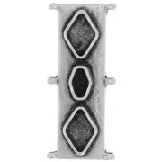 31x14mm Cymbal - Delica Bead Connector 11/0 Gerakari - Antique Silver x1