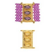 Cymbal - 18x14mm Connector for Delica Bead 11/0 - Korakas - Fine Gold Plated x1