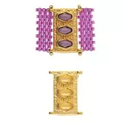 Cymbal - 18x14mm Connector for Delica Bead 11/0 - Korakas - Fine Gold Plated x1