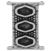 Cymbal - 18x14mm Connector for Delica Bead 11/0 - Korakas - Antique Silver x1