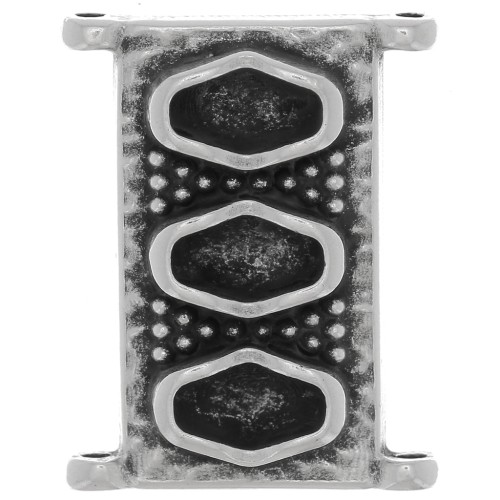 Cymbal - 18x14mm Connector for Delica Bead 11/0 - Korakas - Antique Silver x1