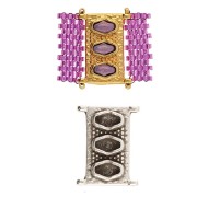 Cymbal - 18x14mm Connector for Delica Bead 11/0 - Korakas - Antique Silver x1