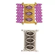 Cymbal - 18x14mm Connector for Delica Bead 11/0 - Korakas - Antique Silver x1